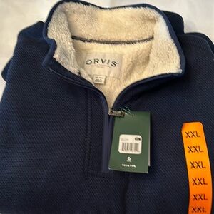 Orvis XXL navy blue 1/4 zip pullover